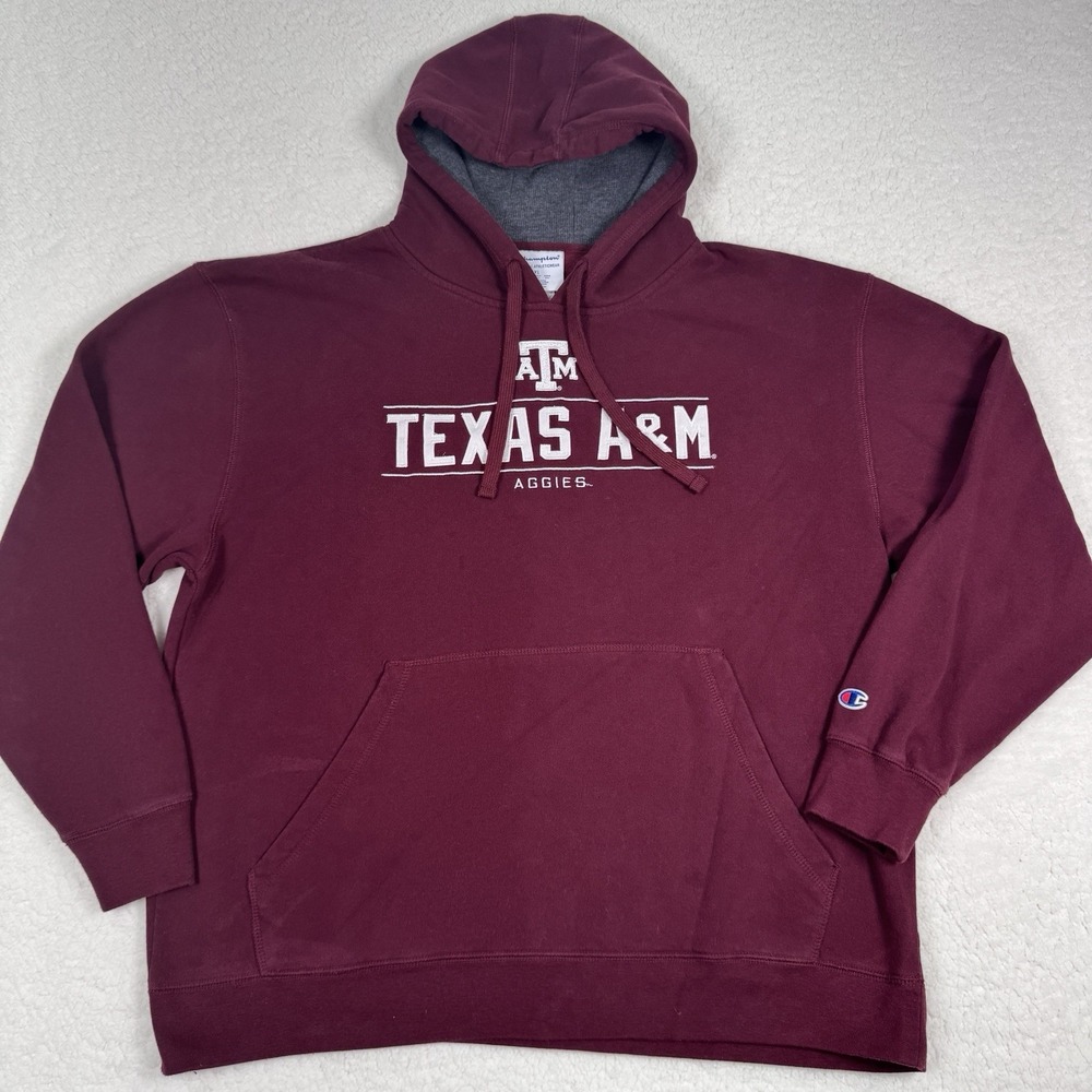 Texas A&M Champion Hoodie Mens XL Maroon Embroidered Aggies College